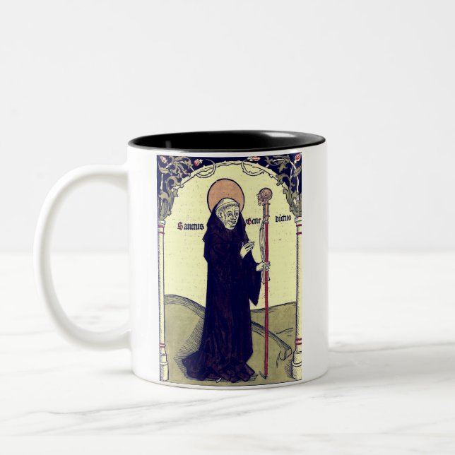 Sankt Benedikt av Nursia Monasticismens fader Två-Tonad Mugg (Vänster)