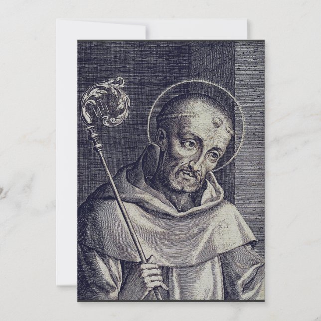 Sankt Bernhard av Clairvaux Bihangslärare konst Julkort (Framsida)
