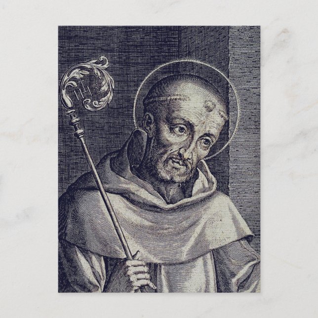Sankt Bernhard av Clairvaux Bihonungsdoktorn Konst Vykort (Framsida)