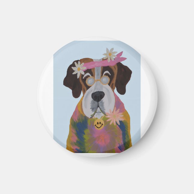Sankt Bernhard Hippie Magnet (Framsidan)