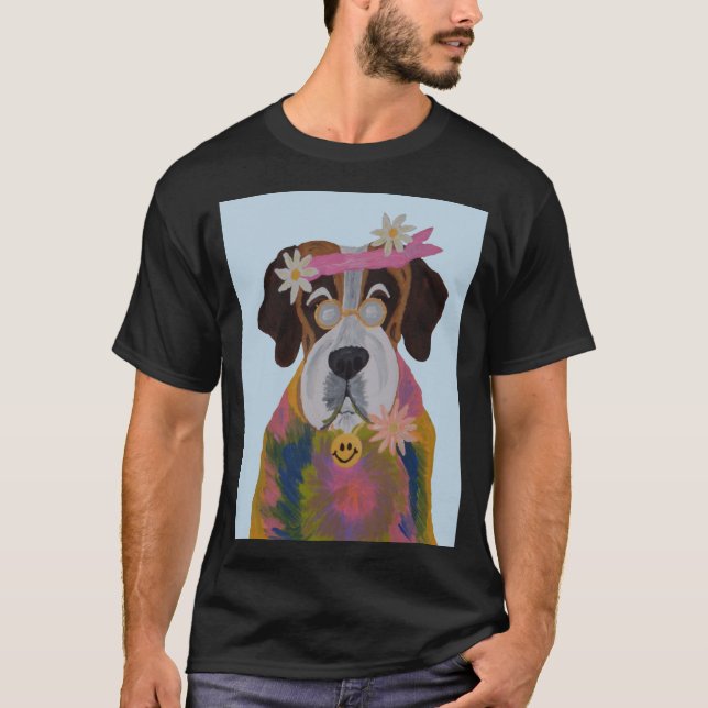 Sankt Bernhard Hippie T Shirt (Framsida)