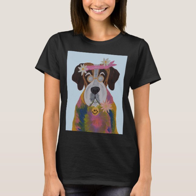 Sankt Bernhard Hippie T Shirt (Framsida)