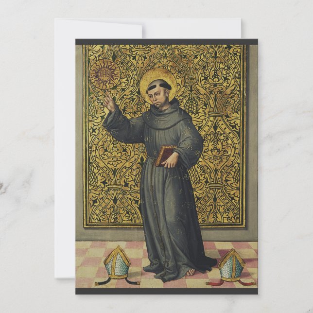 Sankt Bernhardinus av Siena i renässansstil konst Julkort (Framsida)