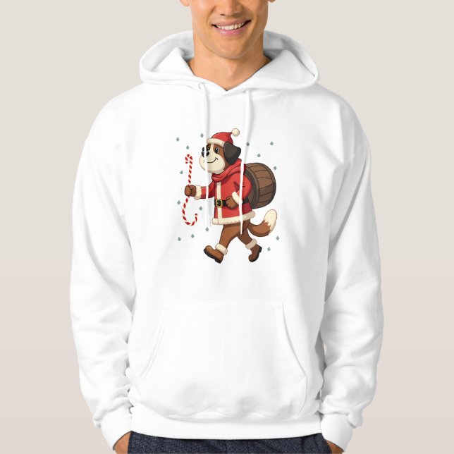 Sankt Bernhardräddning Jul Hoodie (Framsida)