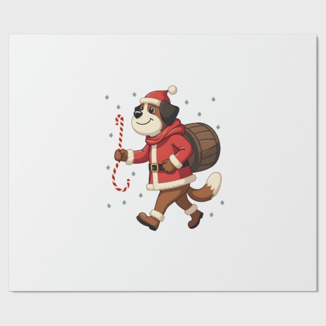 Sankt Bernhardräddning Jul Presentpapper (Platt)