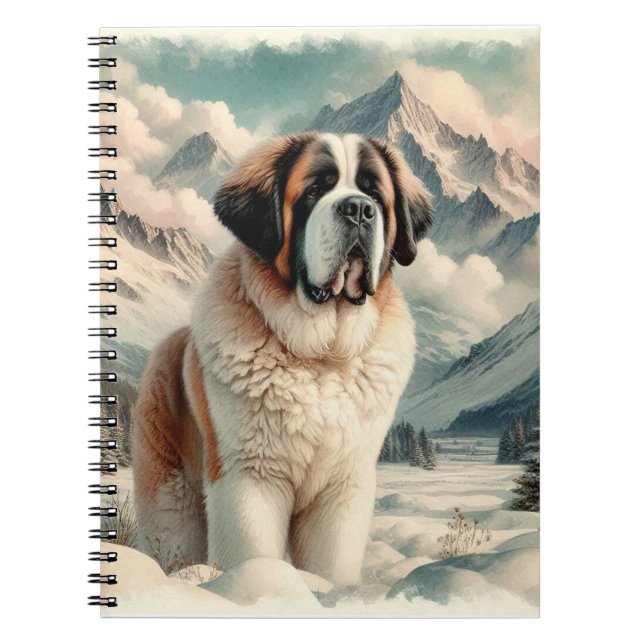 Sankt Bernhardshund Anteckningsbok (Framsidan)