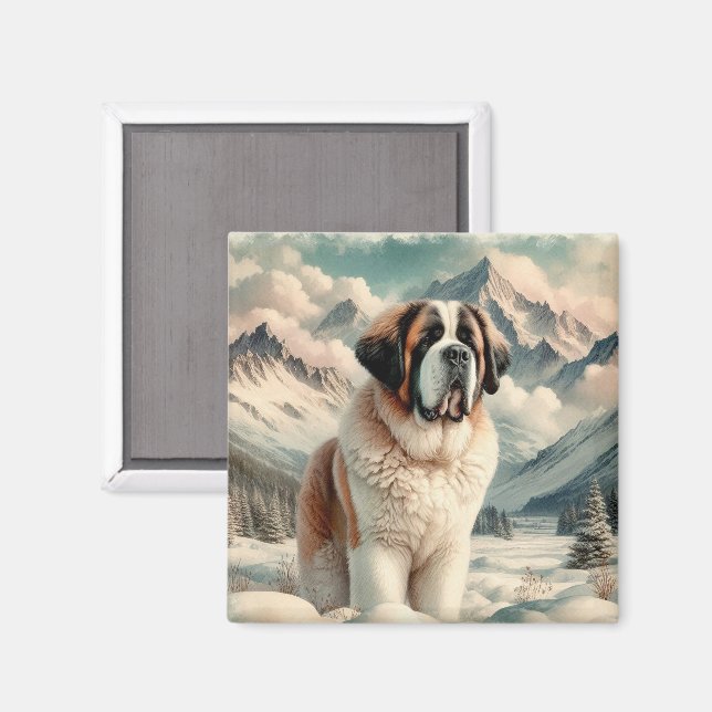 Sankt Bernhardshund Magnet (Front/Back)