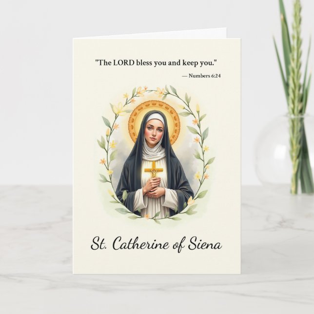 Sankt Catherine of Siena God's Peace and Scripture Kort (Framsida)