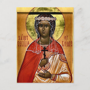 Sankt Cecilia av Rom Ortodox Christian Icon Vykort