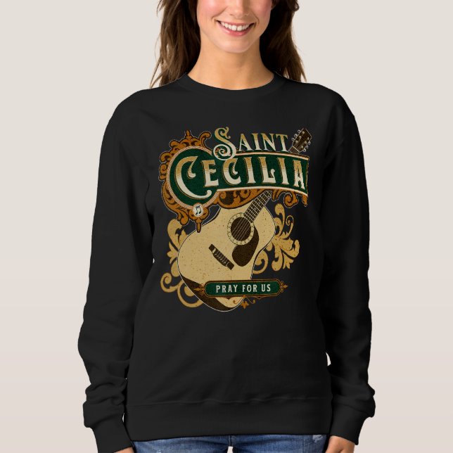 Sankt Cecilia av Rom Patron Saint of Music Catholi T Shirt (Framsida)