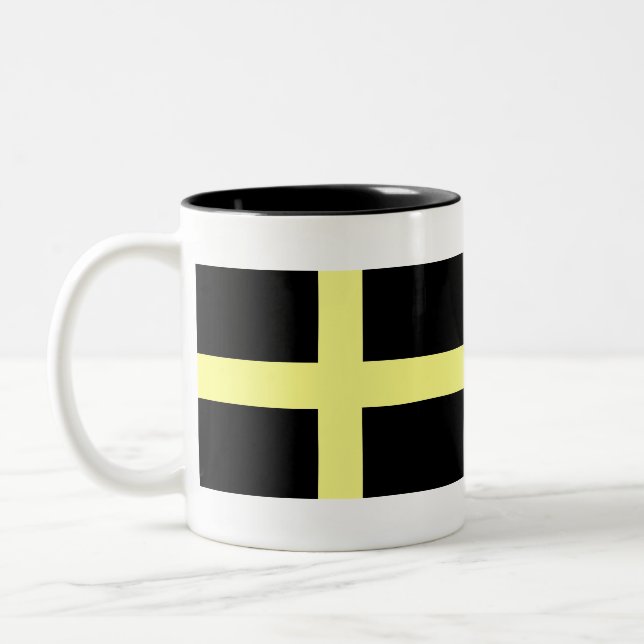 Sankt Davids flagga Två-Tonad Mugg (Vänster)
