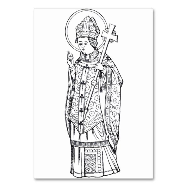 Sankt Deiniol Abbot och Biskop Bordsnummer (Framsidan)