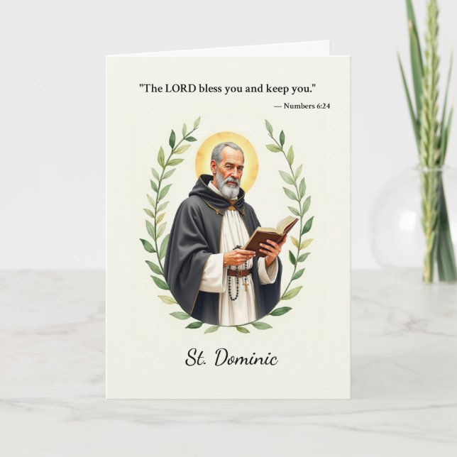 Sankt Dominic Guds freds- och välsignelseskript Kort (Framsida)