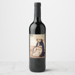 Sankt Dominik av Fra Angelico Renässans Konstverk Vinflaska Etikett