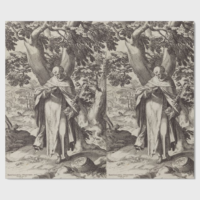 Sankt Dominik kastiliansk katolsk präst Presentpapper (Platt)