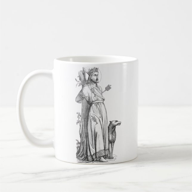 Sankt Edmund Martyren Kung av Östanglerna Kaffemugg (Vänster)