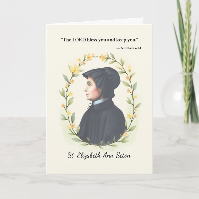 Sankt Elizabeth Ann Seton Guds Fred och Välgångar Kort (Framsida)
