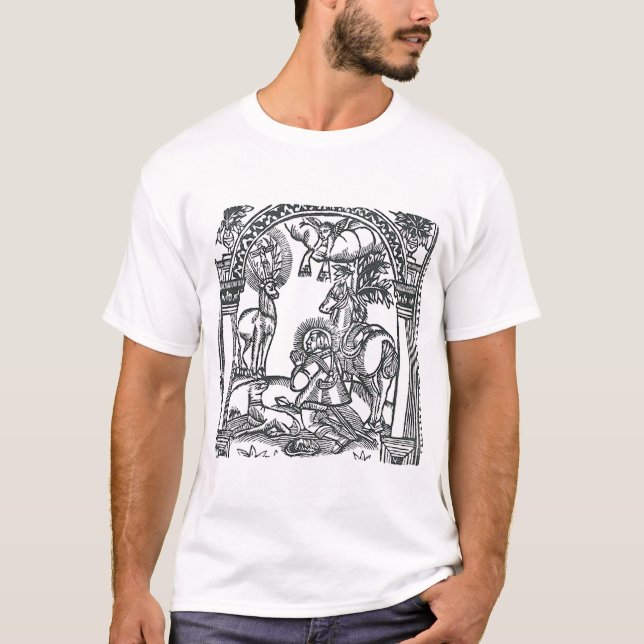 Sankt Eustachius ser Jesus Kristus T Shirt (Framsida)