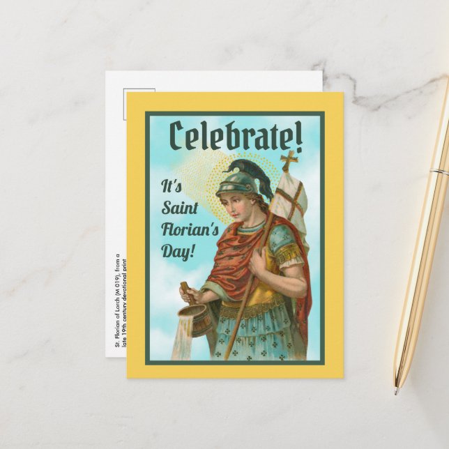 Sankt Florian med hink (Klart väder; M 019) Vykort (Fram/Back In Situ)