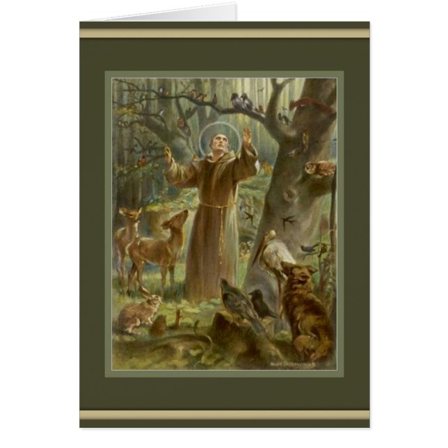 Sankt Francis av Assisi-bön inuti Hälsningskort (Framsidan)