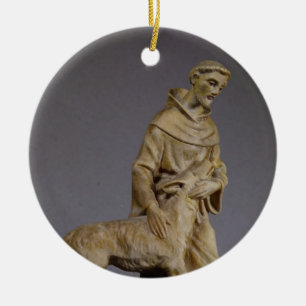 Sankt Francis Patron Saint of Animals Julgransprydnad Keramik
