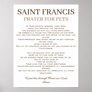 Sankt Francis Prayer för sällskapsdjur Poster