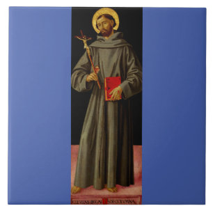 Sankt Franciskus av Assisi av Antoniazzo Romano Kakelplatta