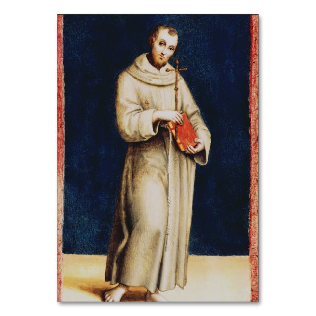 Sankt Franciskus av Assisi av Rafael Renässanskons Bordsnummer (Framsidan)