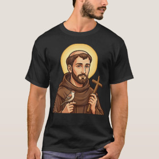 Sankt Franciskus av Assisi Beskyddare Fåglar Djur T Shirt