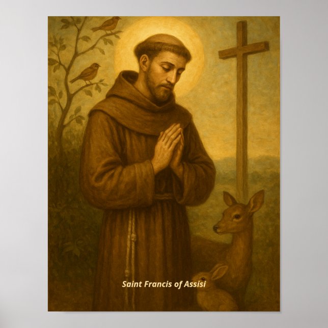 Sankt Franciskus av Assisi konsttryck Poster (Framsidan)