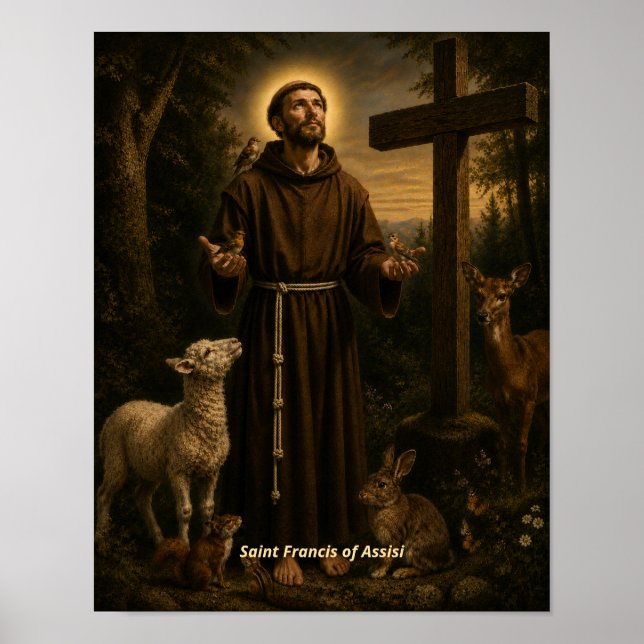 Sankt Franciskus av Assisi konsttryck Poster (Framsidan)