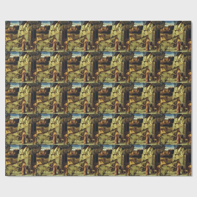 Sankt Franciskus i öknen av Giovanni Bellini  Presentpapper (Platt)