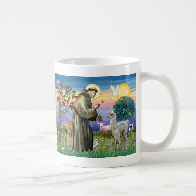 Sankt Franciskus och lama baby Kaffemugg (Höger)