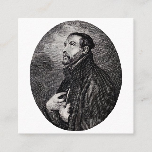 Sankt Franciskus Xavier Fyrkantigt Visitkort (Framsida)
