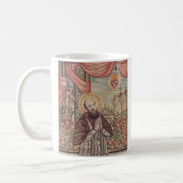 Sankt Frans av Sales Biskop av Genève Kaffemugg (Vänster)