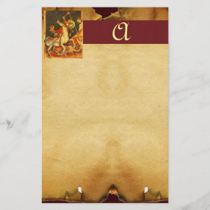 Sankt George's Battle med Dragon Monogram Brevpapper