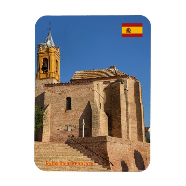 Sankt Georgs kyrka, Palos de la Frontera i Spanien Magnet (Vertikal)