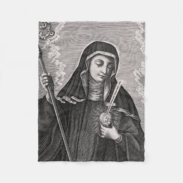 Sankt Gertrude, Underbara tyska Benediktine-mystik Fleecefilt (Framsidan)