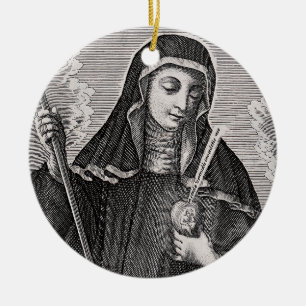 Sankt Gertrude, Underbara tyska Benediktine-mystik Julgransprydnad Keramik