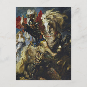 Sankt Göran bekämpar draken av Peter Paul Rubens Vykort