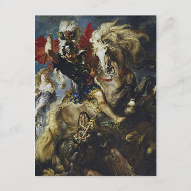 Sankt Göran bekämpar draken av Peter Paul Rubens Vykort (Framsida)