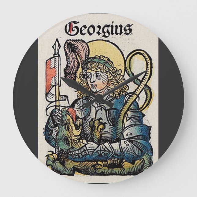 Sankt Göran från Nürnbergboken Stor Klocka (Framsida)