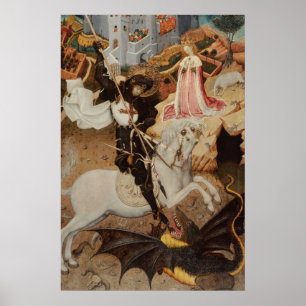 Sankt Göran och draken av Bernat Martorell Poster