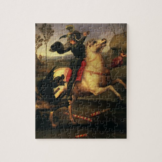 Sankt Göran och draken av Rafael Sanzio Pussel (Vertikal)