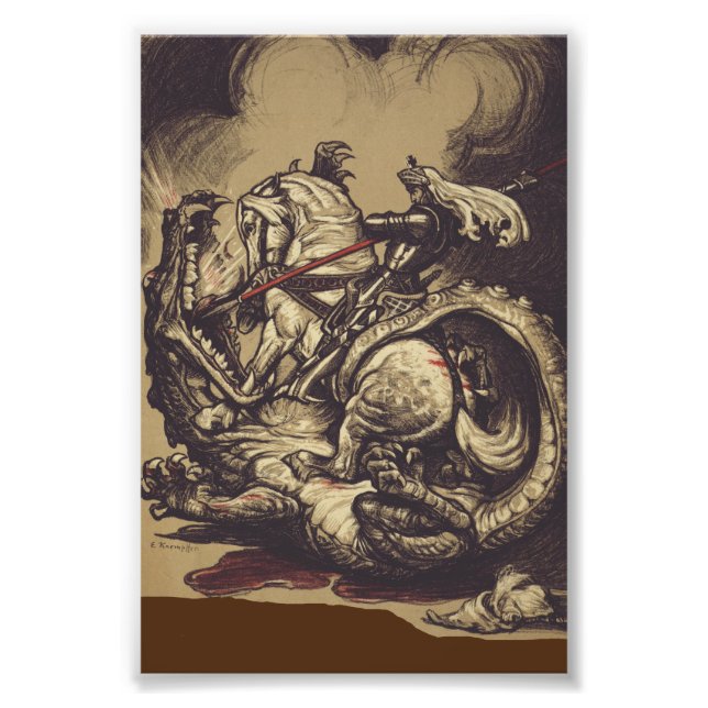 Sankt Göran och draken Stora martyrern Fototryck (Framsidan)