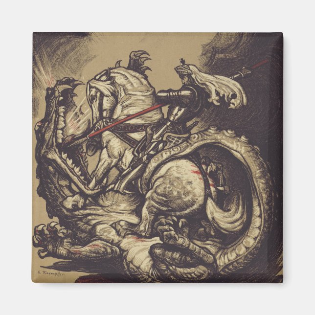 Sankt Göran och draken Stora martyrern Magnet (Framsidan)