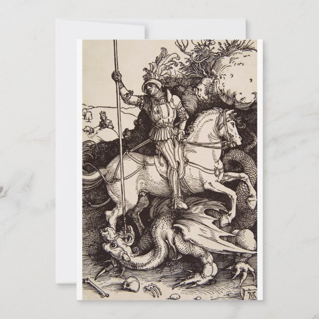 Sankt Görg och draken av Durer Inbjudningar (Framsida)