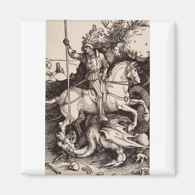 Sankt Görg och draken av Durer Magnet (Framsidan)