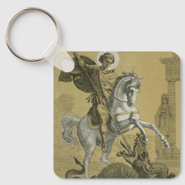 Sankt Görgen – Premium "Sunburst Gold" Art Nyckelring