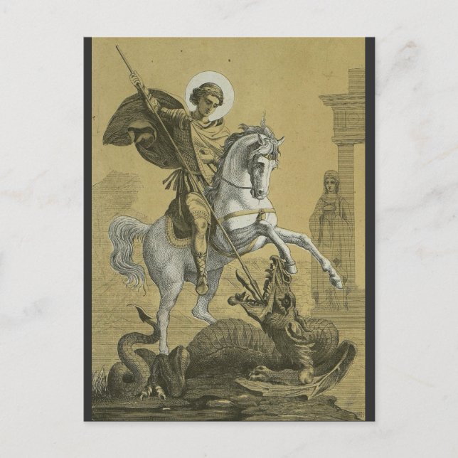 Sankt Görgen – Premium "Sunburst Gold" Art Vykort (Framsida)